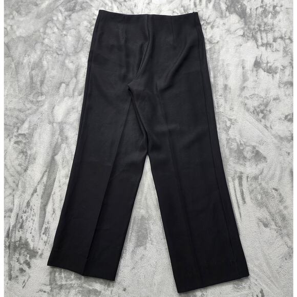 Vintage Joseph Ribkoff Pants Womens 12 Black High Rise Wide Leg Preppy Office - Picture 2 of 10